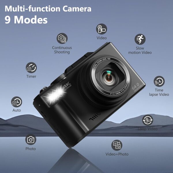 Best 4K Digital Camera for Beginners and Vloggers | 64MP Vlogging Camera with Flip Screen - Image 6