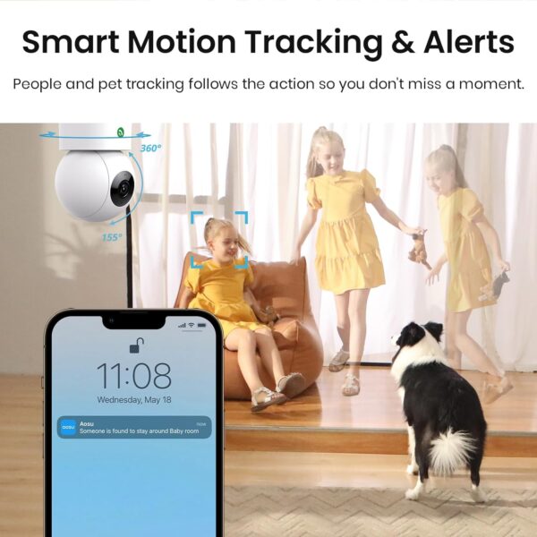 AOSU 2K Security Camera: The Ultimate Baby & Pet Monitor for Home Security - Image 4