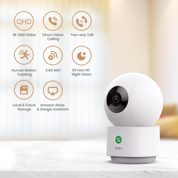 AOSU 2K Security Camera: The Ultimate Baby & Pet Monitor for Home Security - Image 6