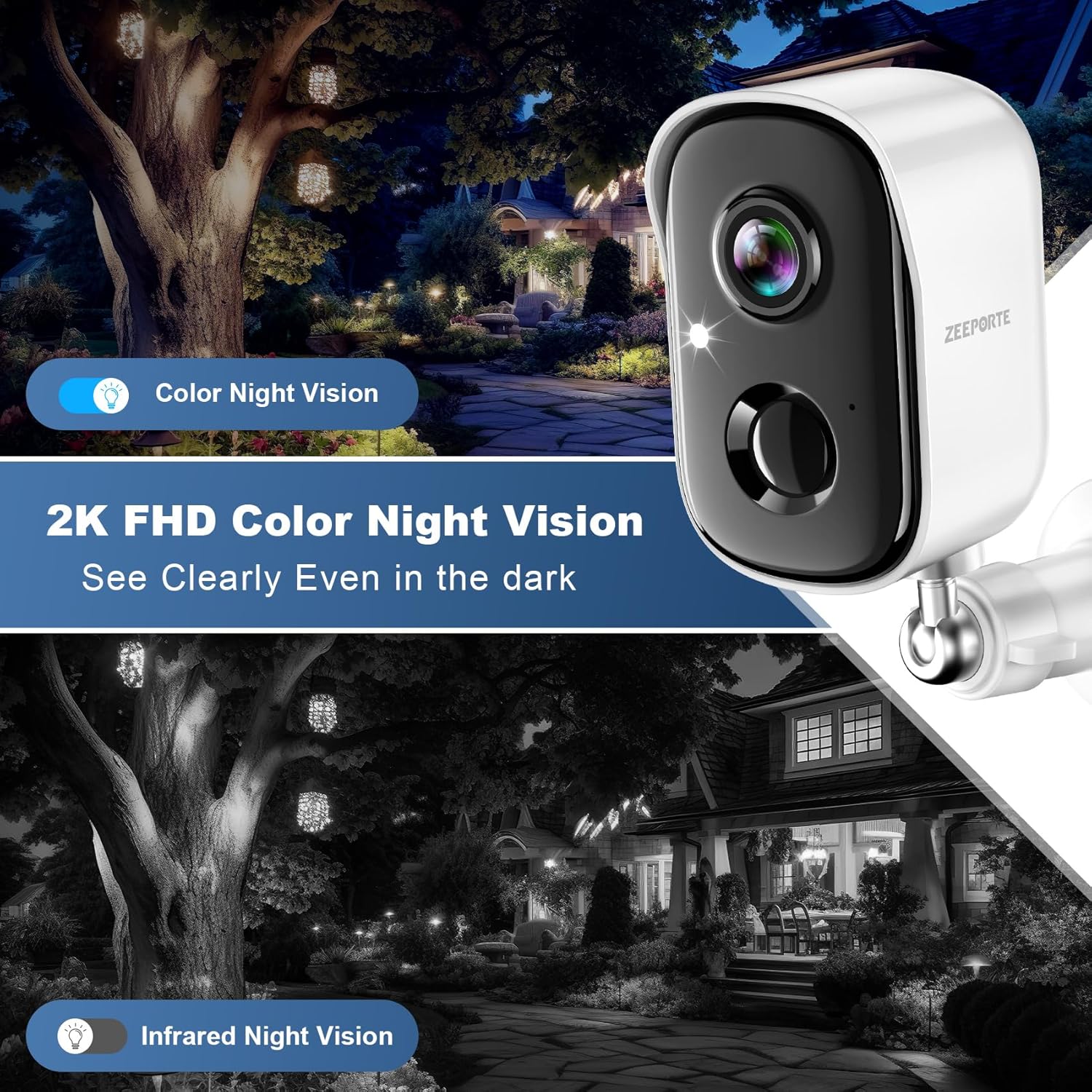 Best Wireless Outdoor Security Camera 2025 – 2K Battery Powered with AI Detection & Color Night Vision - Image 3