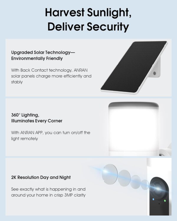 ANRAN Solar Security Cameras Review – 2K Wireless Outdoor Floodlight with Smart AI Detection - Image 4