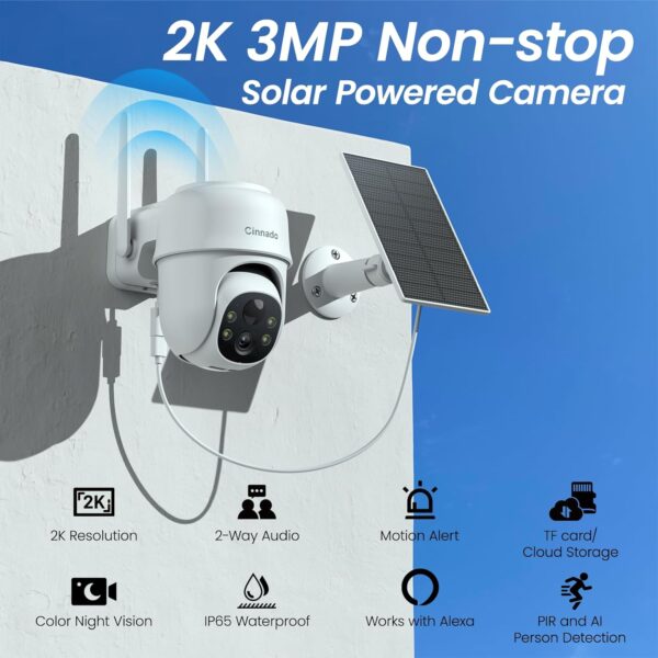 Best 2K Cameras for Home Security: Wireless Solar/Battery Powered, 360° Viewing, Human Detection & Color Night Vision - Image 2