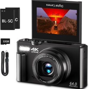 Best 4K Digital Camera for Beginners and Vloggers | 64MP Vlogging Camera with Flip Screen
