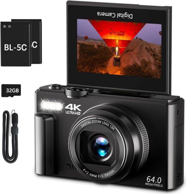 Best 4K Digital Camera for Beginners and Vloggers | 64MP Vlogging Camera with Flip Screen