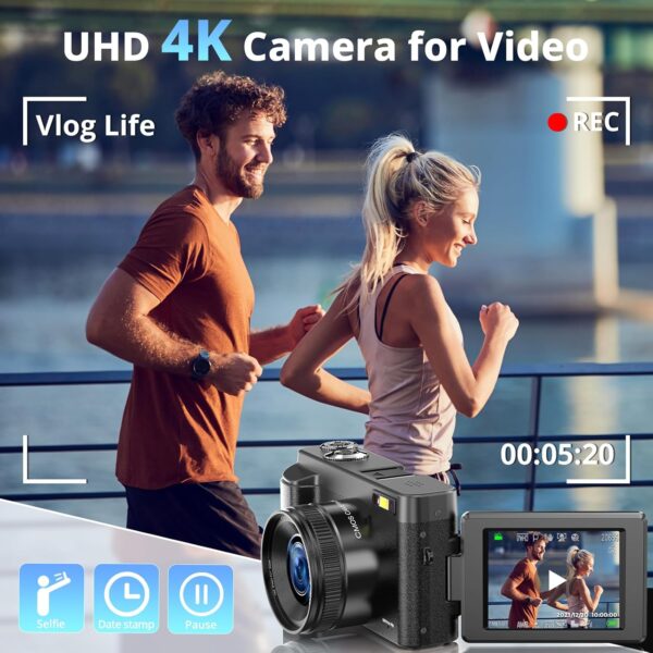 Capture Stunning Moments: 4K Digital Camera for Photography & Vlogging with 16X Zoom – Perfect for YouTube and Travel! - Image 2