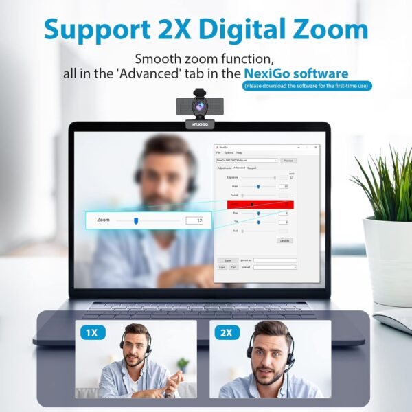 Upgrade Your Video Calls with the NexiGo N60 1080P Webcam: Perfect for Zoom, Skype, and More! - Image 2